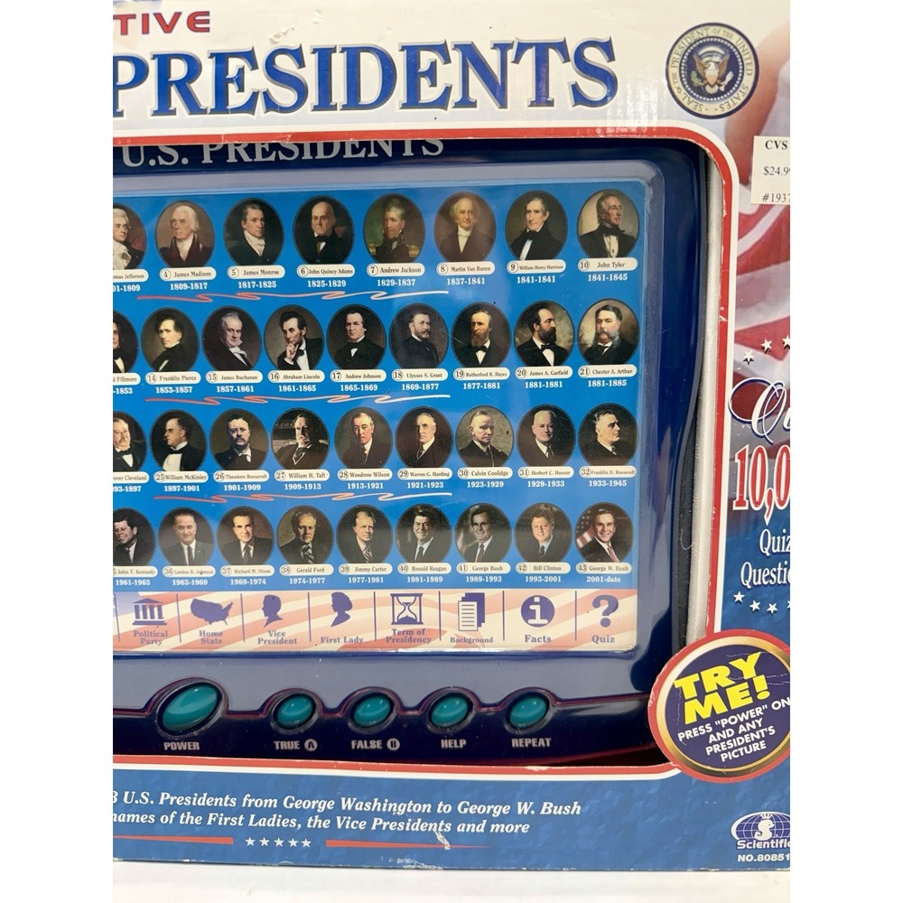 KB Toys Interactive US Presidents Toys Electronic Learning 2001 Vintage New! - Picture 3 of 8